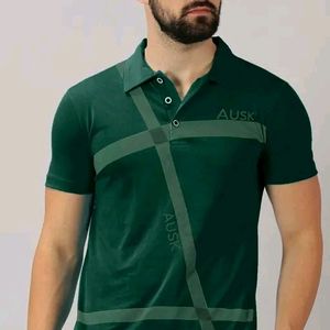 Men's Abstract Regular Polo Green Tshirts