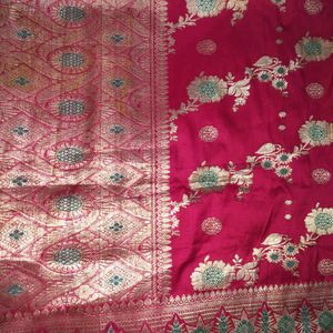 Banarsi Silk Pink Saree