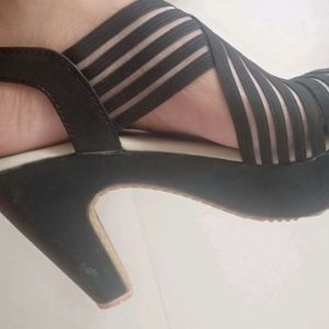 Black Ladies High Heel Sandal