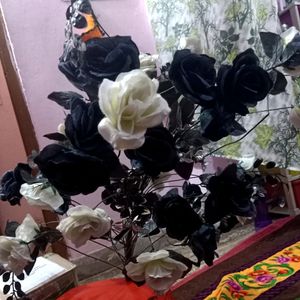 Today Offer Artificial Black And White Rose