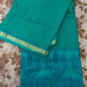 Light Weight Chiffon Silk Saree With Stitched Blou