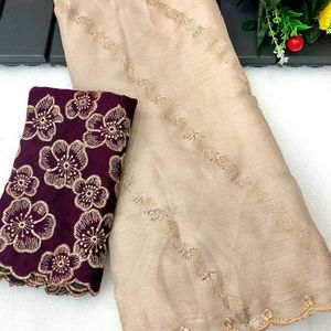 Chiffon Gold Foil Lehariya Design Saree