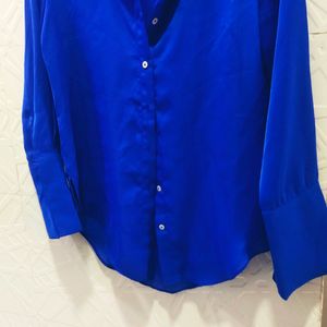 Blue Hot Shirt Party-Casual Look