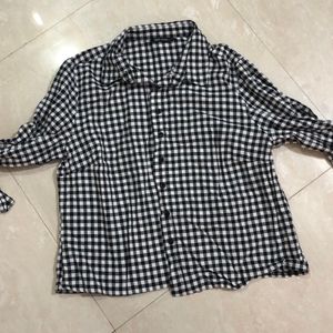 DESIGNER BOW SLEEVES CROP SHIRT