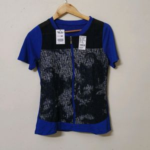 Trendy Blue Shinny Top For Women