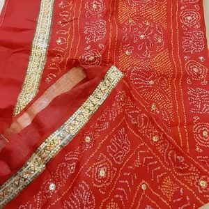 Chunri Design Saare Red Maroon