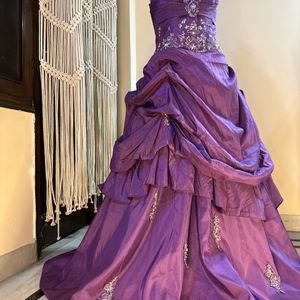 Purple Heavy Embellished Gown