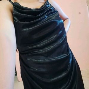 Hot Cowl Neck Satin Dress