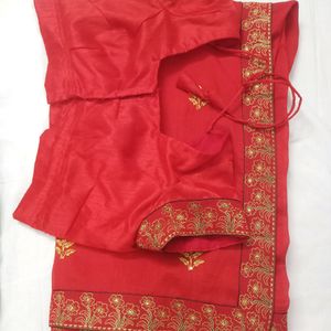 Traditional Red Bridal Silk Saree