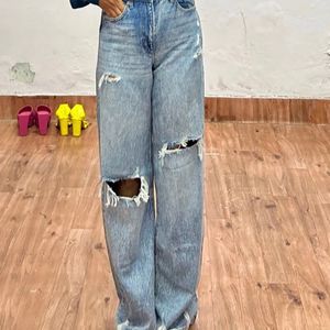 garage wide legs jeans