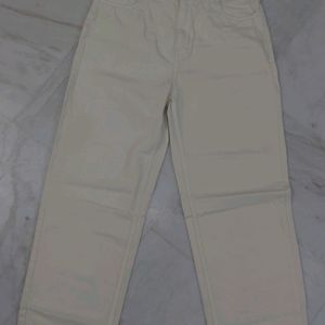 Beige Wide Leg Jeans