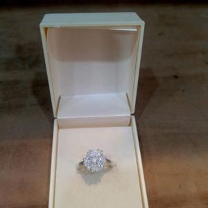 Diamond Ring Pure Silver