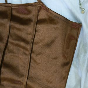 H&M Inspired Brown Satin top