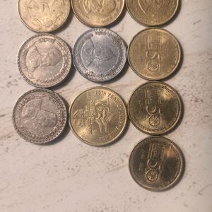 5 Rupee Indian Coins Collectables 14 Pieces