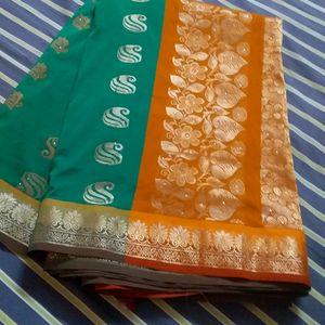 Silk Saree With Stiched Blouse