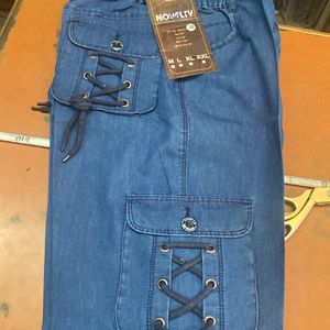 Denim Blue Cargo Pants For Men’s