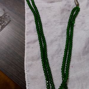 Glass Beads Mala Dark Green Color