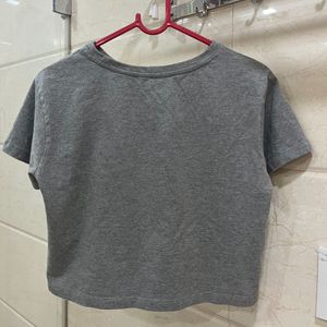 Souled Store Grey Crop tshirt