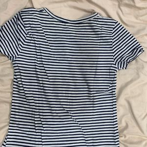 H&M Basics - White And Blue Striped Tee