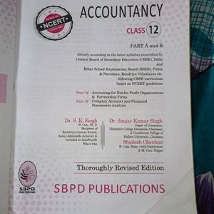 Accountancy Book For 12th Class Students