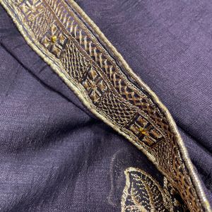 Chinon Fabric with Golden Embroidery Saree