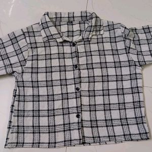 White Shirt With Black Checks