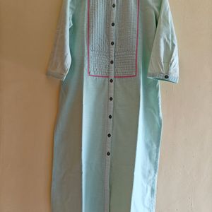 Slub Cotton Straight Kurta