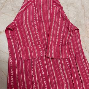 Pink Stripe Casual Kurta