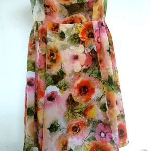 Dreamy Floral Knee Length Dress