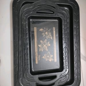 Black Tray Set Of 3