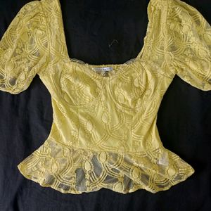 Yellow Coquette Top