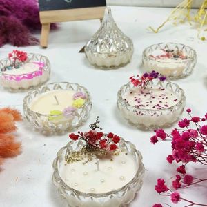 Bees Wax Scented Medium Crystal Jar Candles