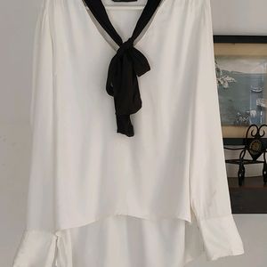 Zara White Button Up Blouse