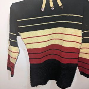 Strips Sweater For Girls