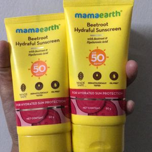 Mamaearth Beetroot Hydraful Sunscreen Pack 2