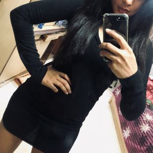 Black Zara mini Bodycon dress