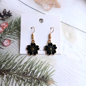 Black Flower Earrings