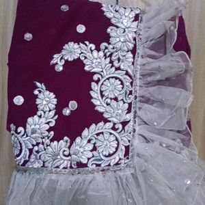 Frill Saree Reshm Work