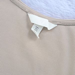 H&M Beige Square Neck Top