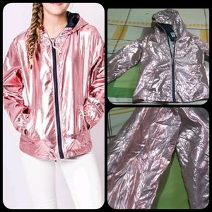 [ Sale ♡ Rose Pink Metallica Jacket ]