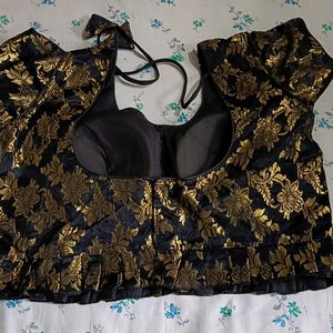 Black Blouse Golden Print