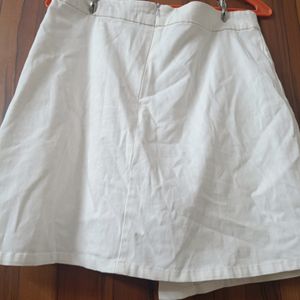 White Denim Skirt