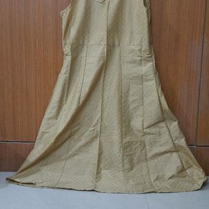 Beige and golden ethnic gown