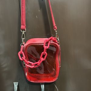 red transparent bag