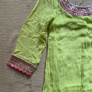 Parrot Green Heavy Kurta