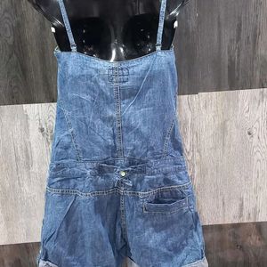 COMBO- Short Length Dungaree & Neon Crop Top