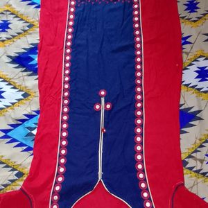This is a Beautiful Red and Blue Formal Kurti.