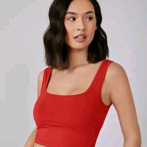 Shein Rib Knit Crop Top