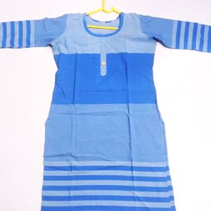 Blue color Stripted Design Kurta