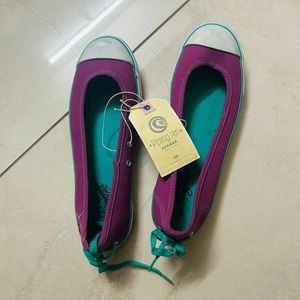 Target Purple & Neon Green Ballerinas